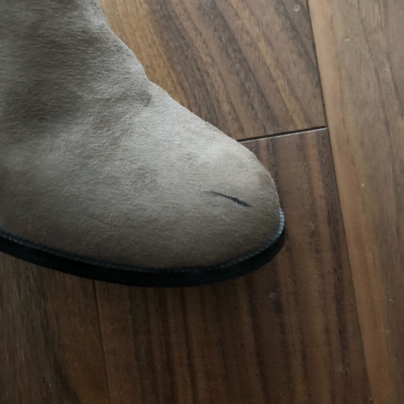 Brown suede chunky heel boots - Picture 5 of 5